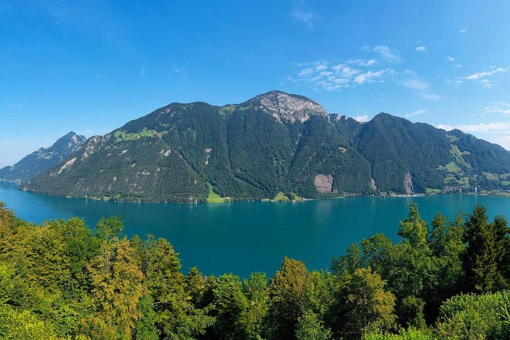 Exklusives Chalet Mit Traumhafter See- Und Bergsicht Seelisberg Luaran gambar